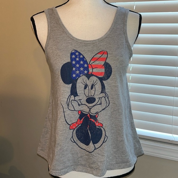 Mini mouse USA red white and blue grey tank - Picture 1 of 4